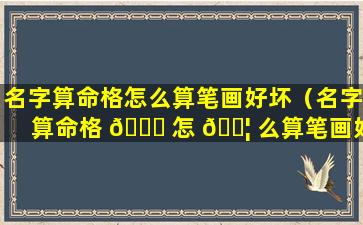 名字算命格怎么算笔画好坏（名字算命格 🐞 怎 🐦 么算笔画好坏呢）